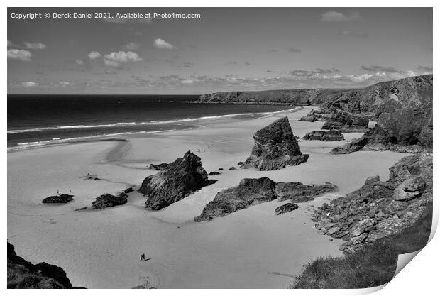 Bedruthan Steps, Cornwall Print by Derek Daniel