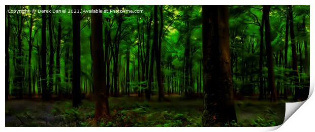 Dare you enter the Dark Green Forest (Digital Art) Print by Derek Daniel