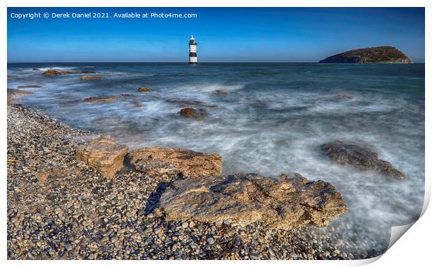 high tide at Penmon Point, Anglesey, North Wales Print by Derek Daniel