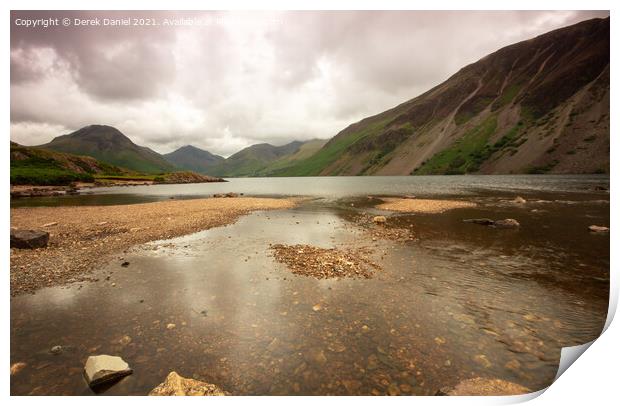 cloudy day at Wastwater in the Lake District #5 Print by Derek Daniel