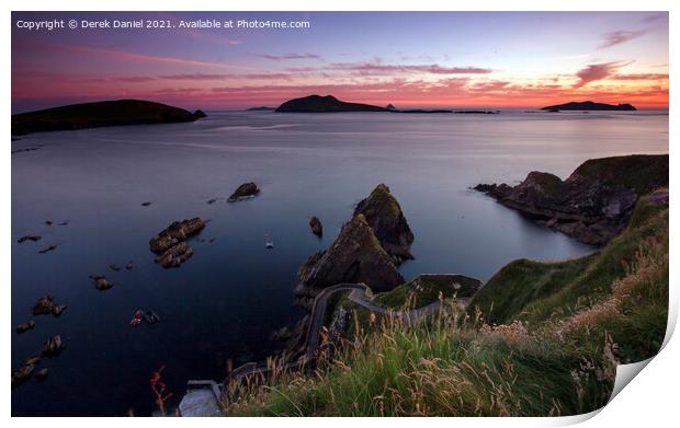 Sunset at Dunquin, Dingle Peninsula Print by Derek Daniel