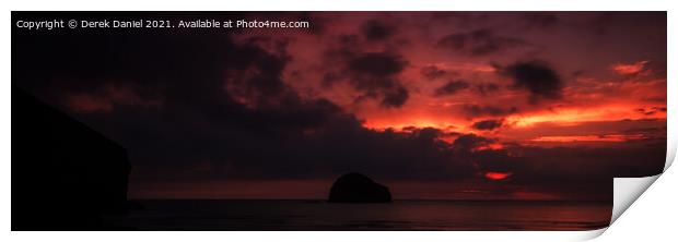 Gull Rock Sunset #2 (panoramic)  Print by Derek Daniel