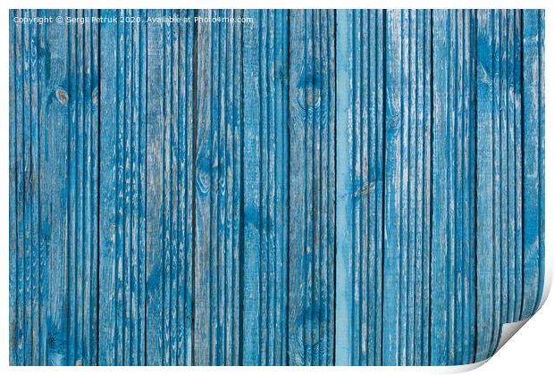 Old wooden boards and shabby paint, wood texture Print by Sergii Petruk