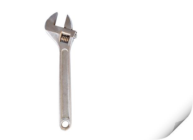 Old adjustable wrench isolated on white background Print by Sergii Petruk