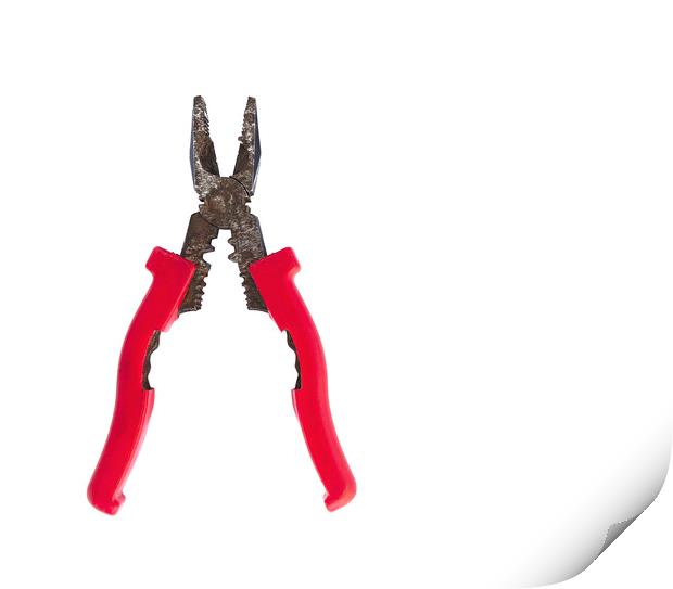 old rusty tools pliers isolated on a white background Print by Sergii Petruk
