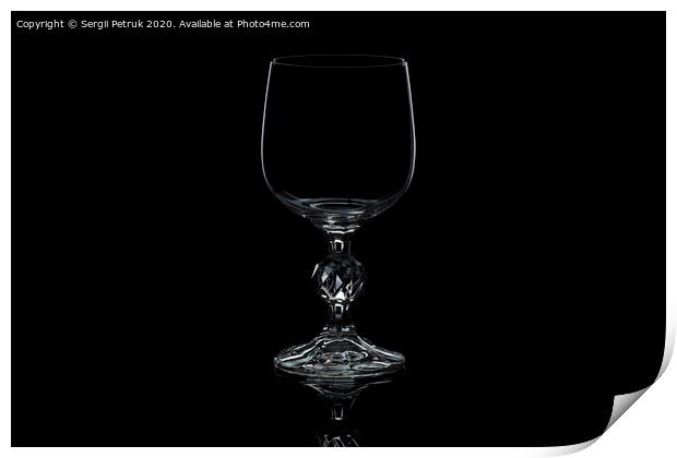 glass wine glass isolated on a black background Print by Sergii Petruk