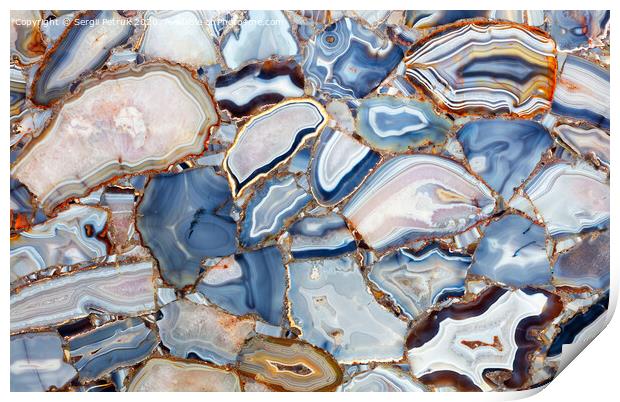 Amazing mesmerizing cross sectional view gemstones agate. Print by Sergii Petruk
