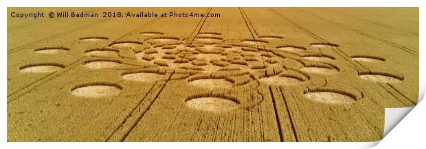 Crop Circles in Somerset Print by Will Badman