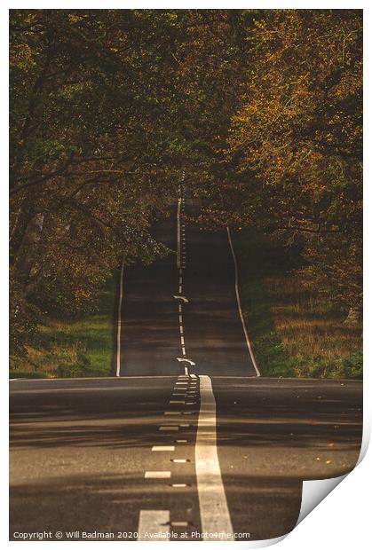 Empty road Print by Will Badman