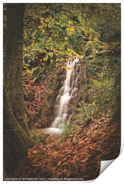 Ninesprings Waterfall  Print by Will Badman