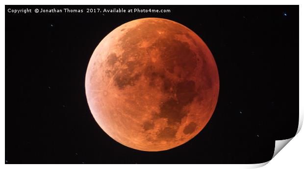 Supermoon Lunar Eclipse Print by Jonathan Thomas
