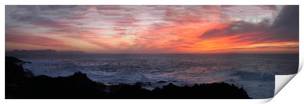 Sunset at Faro Pechiguera, Playa Blanca, Lanzarote Print by Kevin McNeil