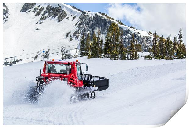 Snow plough clearing snow Print by David Belcher