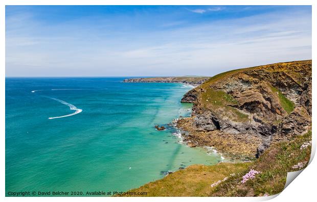 Carnewas towards Park Head Print by David Belcher