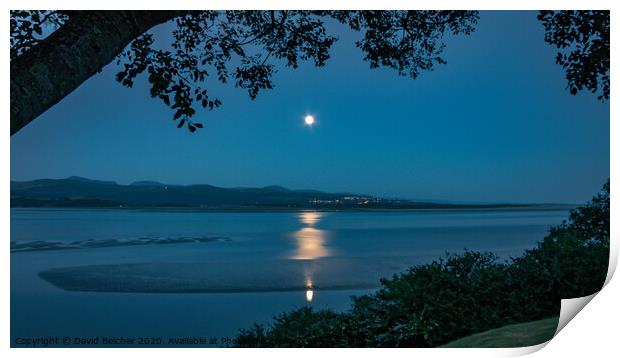 Moonlight over Harlech Print by David Belcher