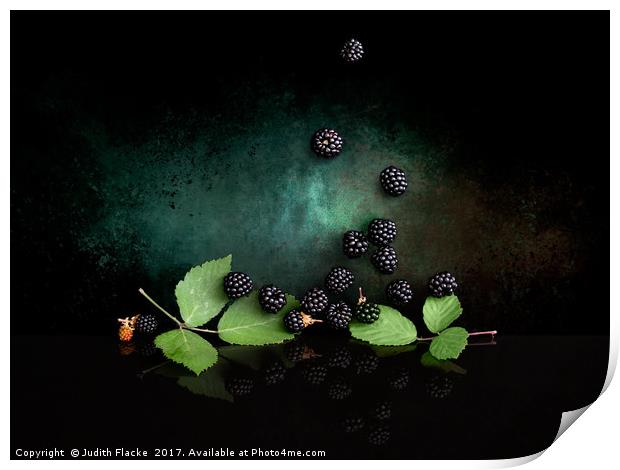 Wild blackberries Print by Judith Flacke