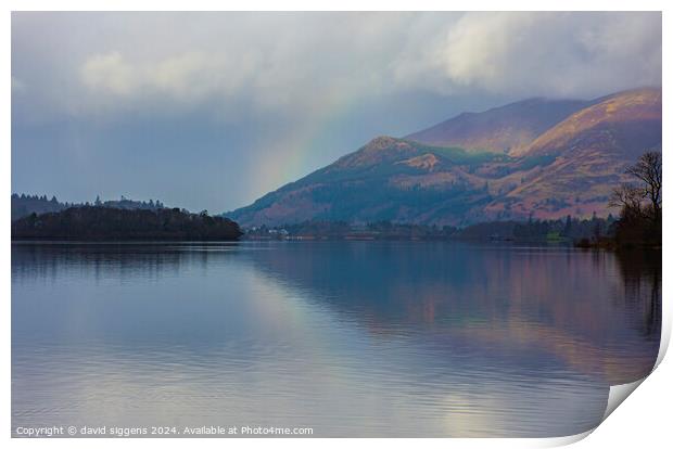 Derwent water the lakes Print by david siggens