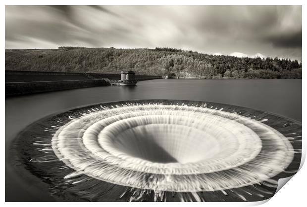 Overspill at Ladybower reservoir  Print by Peter Scott