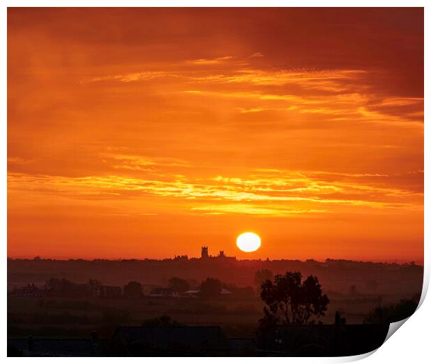 Sunrise over Ely, 13th May 2021 Print by Andrew Sharpe