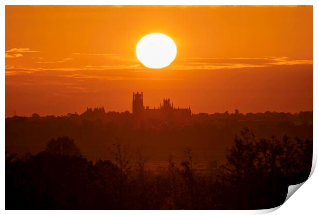 Sunrise over Ely Cathedral, 18th May 2021 Print by Andrew Sharpe