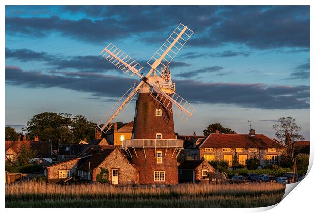 Cley windmill, North Norfolk coast Print by Andrew Sharpe