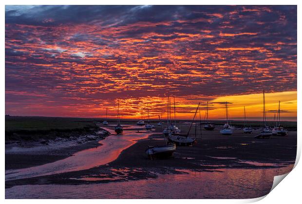 Dawn over Wells-next-the-sea, Norfolk coast, 11th June 2021 Print by Andrew Sharpe
