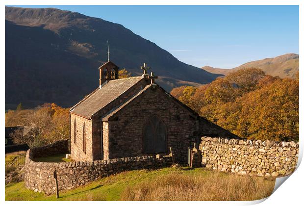 St James Church, Buttermere, Lake District Print by Andrew Sharpe
