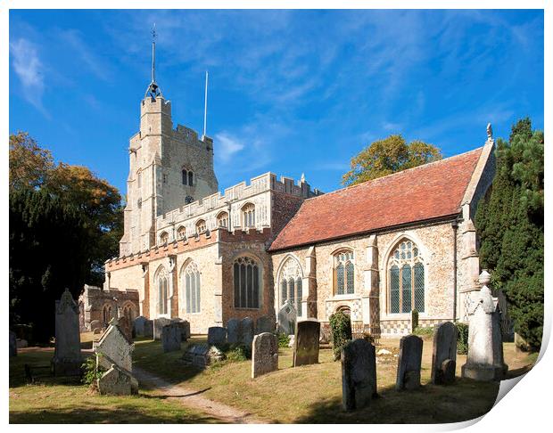 St Mary's Church, Cavendish Print by Andrew Sharpe