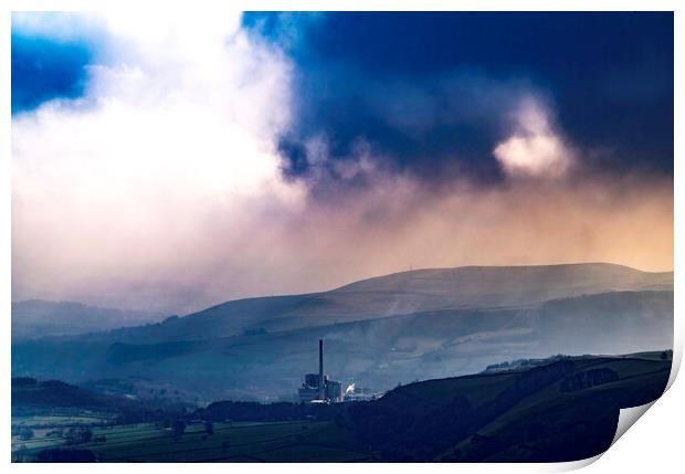 Hope Valley cement works, Peak District Print by Andrew Sharpe
