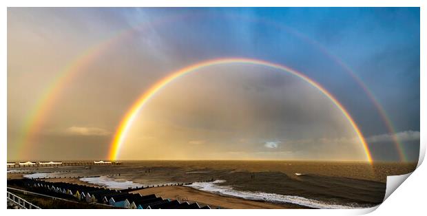 Farewell rainbow over Southwold, 27th September 2019 Print by Andrew Sharpe