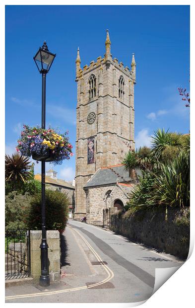 St Ives Church, Cornwall Print by Andrew Sharpe