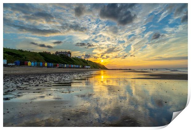 Sunset over Mundesley, Norfolk, 24th June 2022 Print by Andrew Sharpe