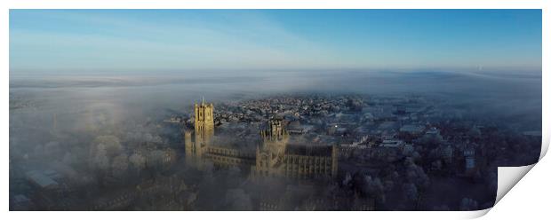 Frosty, misty morning in Ely, Cambridgeshire, 22nd January 2023 Print by Andrew Sharpe