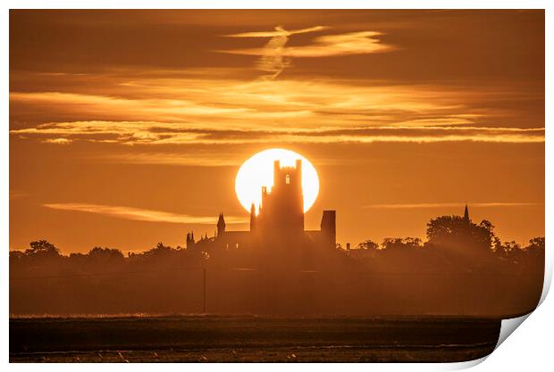 Sunrise behind Ely Cathedral, 22nd October 2023 Print by Andrew Sharpe