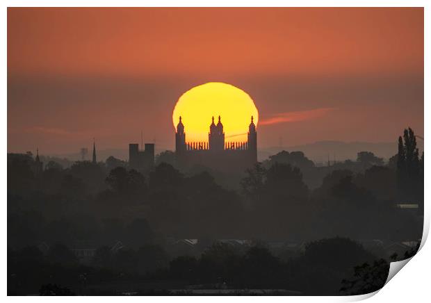 Radiant Morning View, King's College Chapel, Cambr Print by Andrew Sharpe