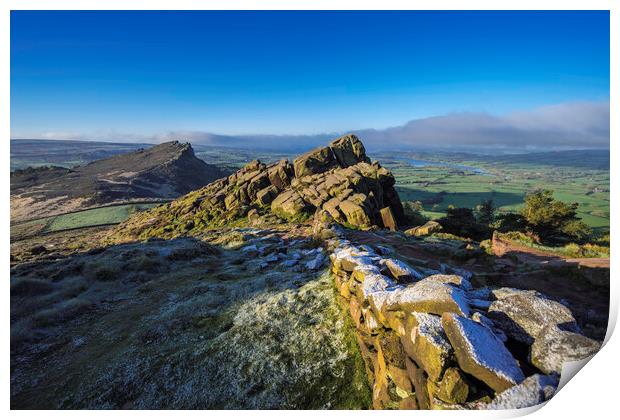 Dawn over The Roaches and Hen Cloud, 25th April 2017 Print by Andrew Sharpe