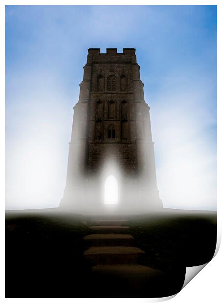 St. Michael's Tower on Glastonbury Tor Print by Andrew Sharpe