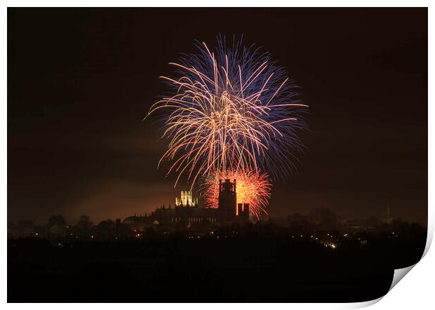 Ely Firework Display, 2017 Print by Andrew Sharpe