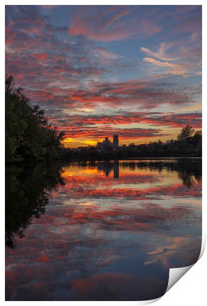 Sunset from Roswell Pits, 20th October 2018 Print by Andrew Sharpe