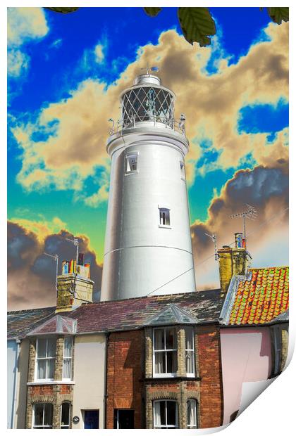 Southwold lighthouse, Suffolk Print by Andrew Sharpe