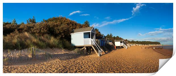 Beach-huts on Wells-next-the-Sea beach, North Norfolk coast Print by Andrew Sharpe