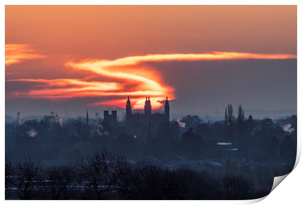 Sunrise over Cambridge, 12th April 2021 Print by Andrew Sharpe