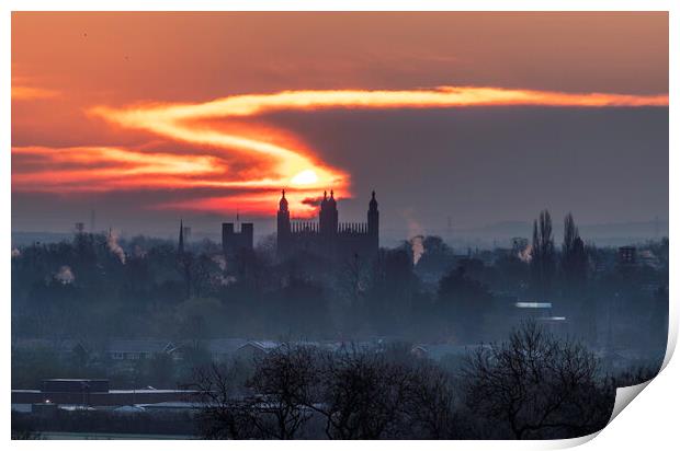 Sunrise over Cambridge, 12th April 2021 Print by Andrew Sharpe