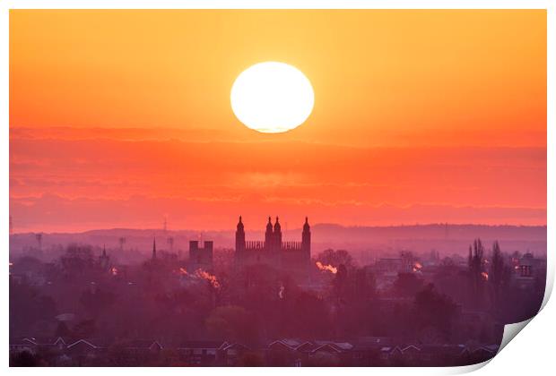 Sunrise over Cambridge, 13th April 2021 Print by Andrew Sharpe