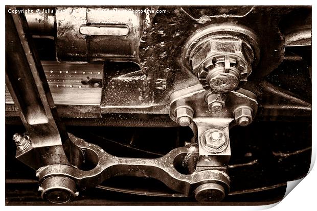 Detail of a Steam Trains Wheel Print by Julia Watkins