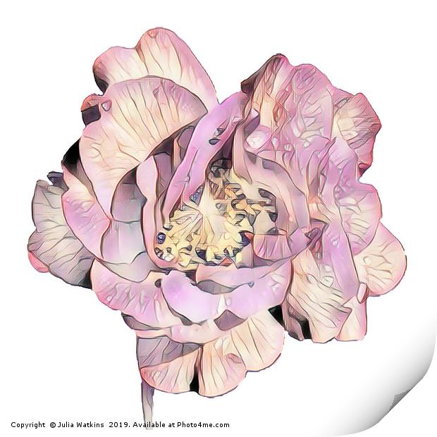 Flower in shades of Pastel Print by Julia Watkins