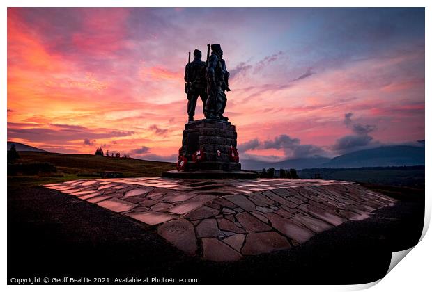 Commando Memorial Monument Print by Geoff Beattie