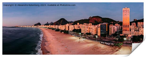 Aerial panoramic view of famous Copacabana Beach in Rio de Janeiro, Brazil Print by Alexandre Rotenberg