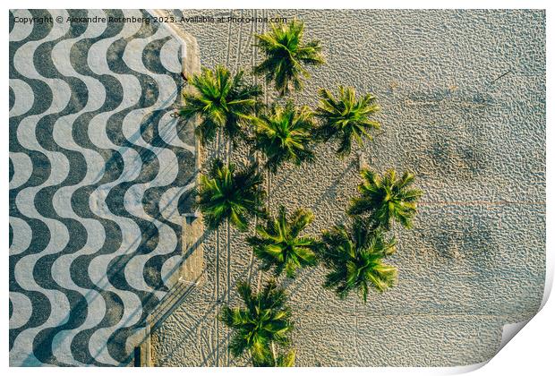 Copacabana beach pavement mosaic  Print by Alexandre Rotenberg