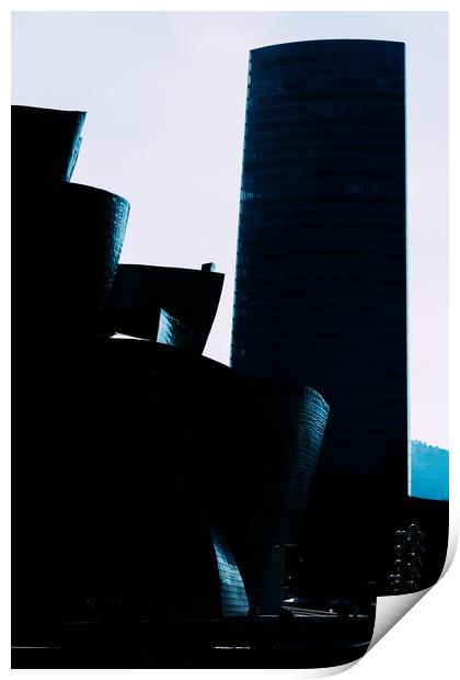 Silhouette view of Bilbao, Basque Country, Spain  Print by Alexandre Rotenberg